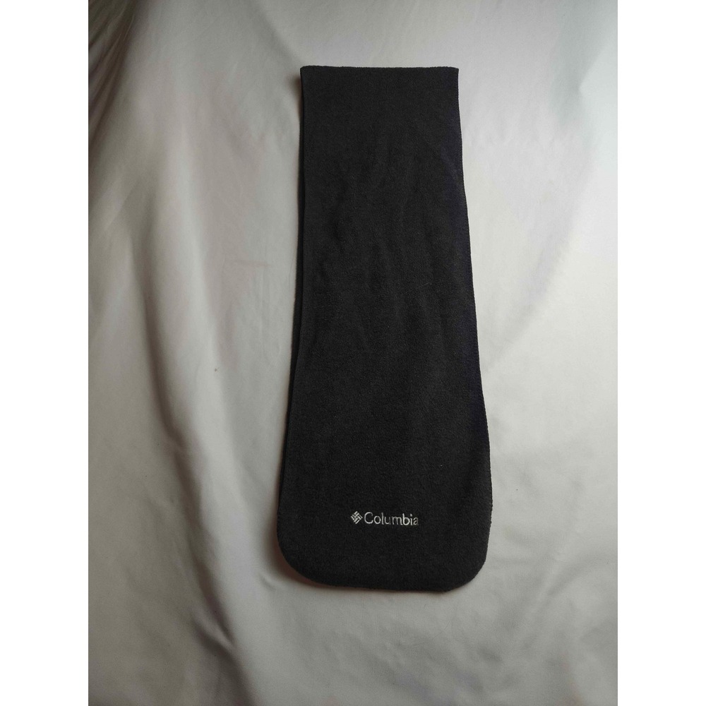 Columbia Fleece Scarf Dark Gray Black Embroidered Logo Winter Outdoor Accessory